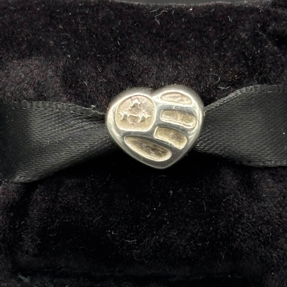 Halia American Flag Heart charm 925 sterling silver
